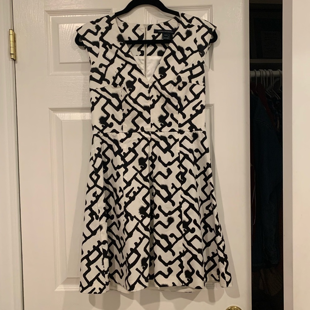 black and white dress